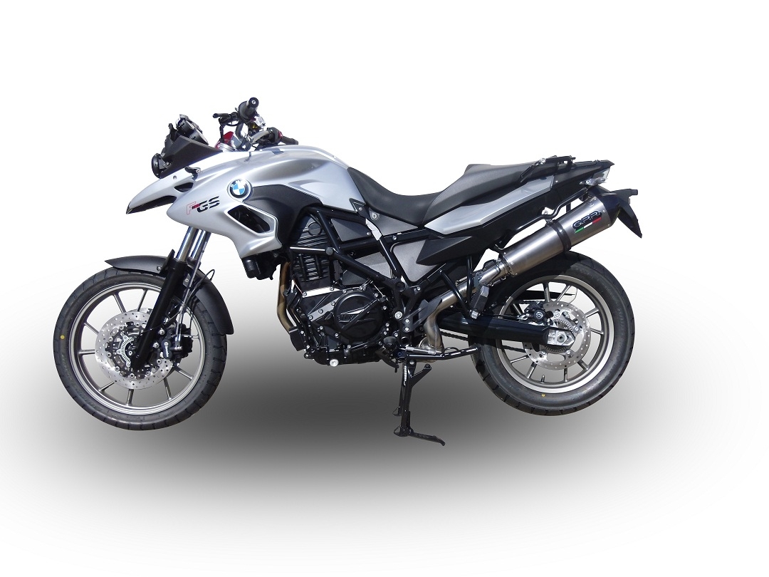 Exhaust compatible with Bmw F 700 Gs 2011-2015, Gpe Ann. titanium, Homologated legal slip-on exhaust including removable db killer and link pipe 
