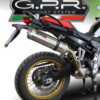 Exhaust compatible with Bmw F 750 Gs 2018-2020, Satinox, Homologated legal slip-on exhaust including removable db killer and link pipe 