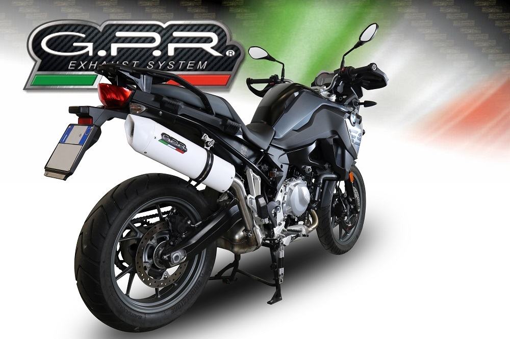 Exhaust compatible with Bmw F 750 Gs 2021-2024, Albus Evo4, Homologated legal slip-on exhaust including removable db killer and link pipe 
