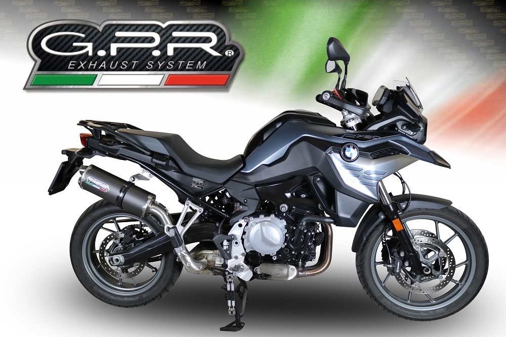 Exhaust compatible with Bmw F 750 Gs 2021-2024, Dual Poppy, Homologated legal slip-on exhaust including removable db killer and link pipe 