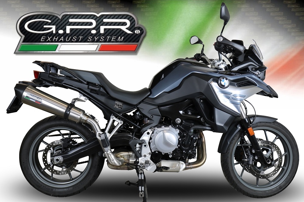 Exhaust compatible with Bmw F 750 Gs 2018-2020, GP Evo4 Titanium, Homologated legal slip-on exhaust including removable db killer and link pipe 