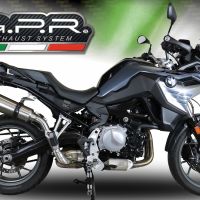 Exhaust compatible with Bmw F 750 Gs 2018-2020, GP Evo4 Titanium, Homologated legal slip-on exhaust including removable db killer and link pipe 