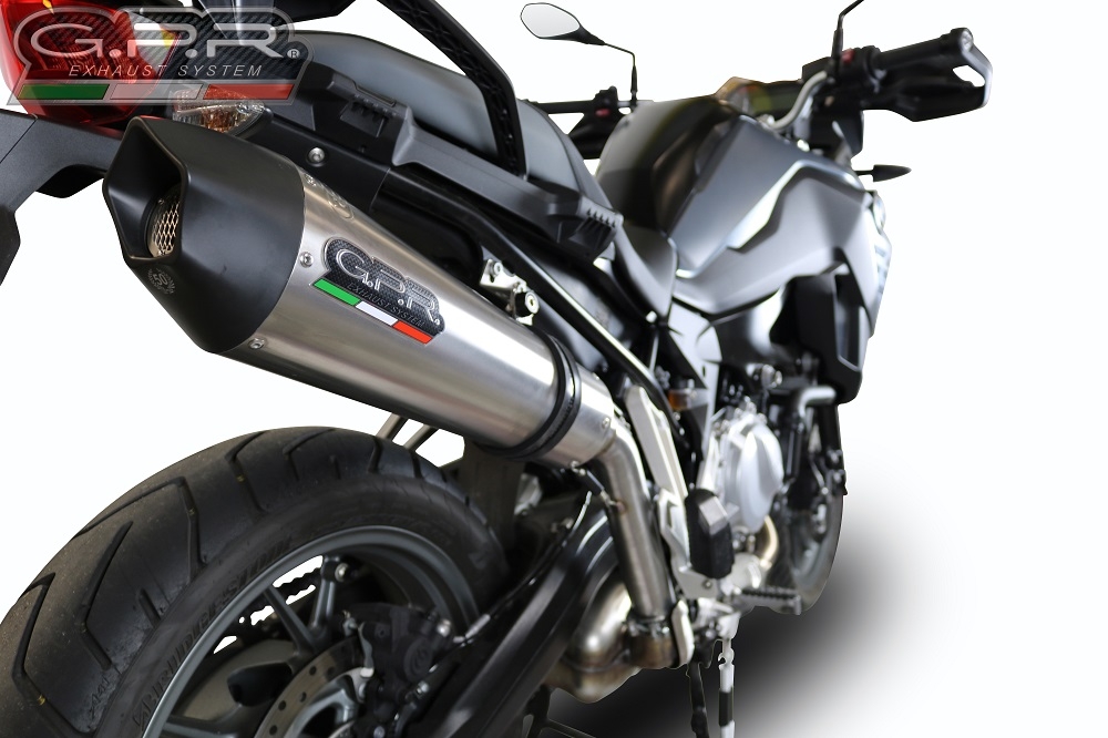 Exhaust compatible with Bmw F 750 Gs 2018-2020, GP Evo4 Titanium, Homologated legal slip-on exhaust including removable db killer and link pipe 