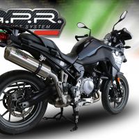 Exhaust compatible with Bmw F 750 Gs 2018-2020, Satinox, Homologated legal slip-on exhaust including removable db killer and link pipe 