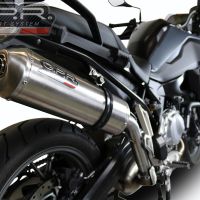 Exhaust compatible with Bmw F 750 Gs 2018-2020, Satinox, Homologated legal slip-on exhaust including removable db killer and link pipe 
