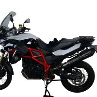 Exhaust compatible with Bmw F 800 GS Adventure 2016-2018, GP Evo4 Black Titanium, Homologated legal slip-on exhaust including removable db killer and link pipe 