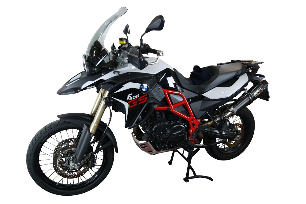 Exhaust compatible with Bmw F 800 GS Adventure 2016-2018, GP Evo4 Black Titanium, Homologated legal slip-on exhaust including removable db killer and link pipe 