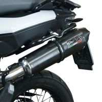 Exhaust compatible with Bmw F 800 GS Adventure 2016-2018, GP Evo4 Black Titanium, Homologated legal slip-on exhaust including removable db killer and link pipe 
