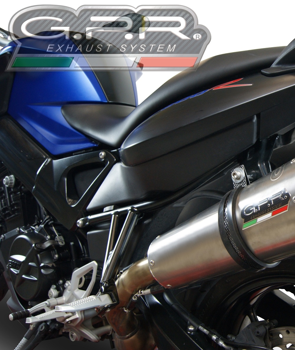 Exhaust compatible with Bmw F 800 R 2015-2016, Gpe Ann. titanium, Homologated legal slip-on exhaust including removable db killer and link pipe 