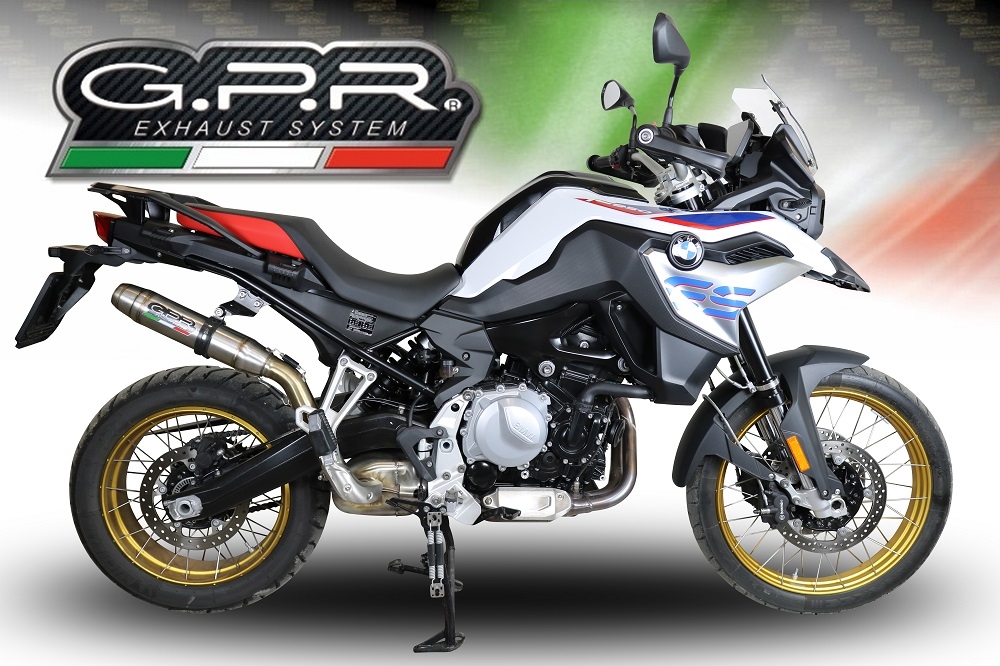 Exhaust compatible with Bmw F 850 Gs -Adventure 2018-2020, Deeptone Inox, Homologated legal slip-on exhaust including removable db killer and link pipe 