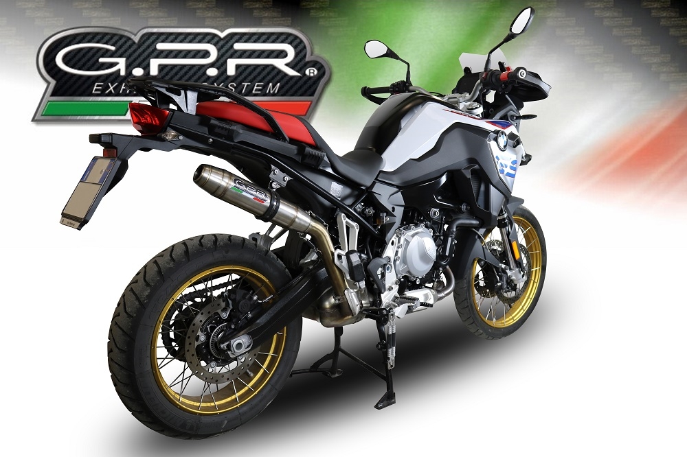 Exhaust compatible with Bmw F 850 Gs -Adventure 2018-2020, Deeptone Inox, Homologated legal slip-on exhaust including removable db killer and link pipe 