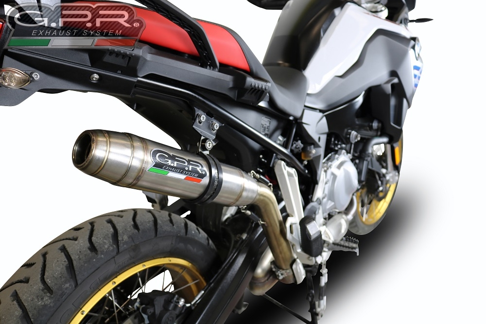 Exhaust compatible with Bmw F 850 Gs -Adventure 2018-2020, Deeptone Inox, Homologated legal slip-on exhaust including removable db killer and link pipe 
