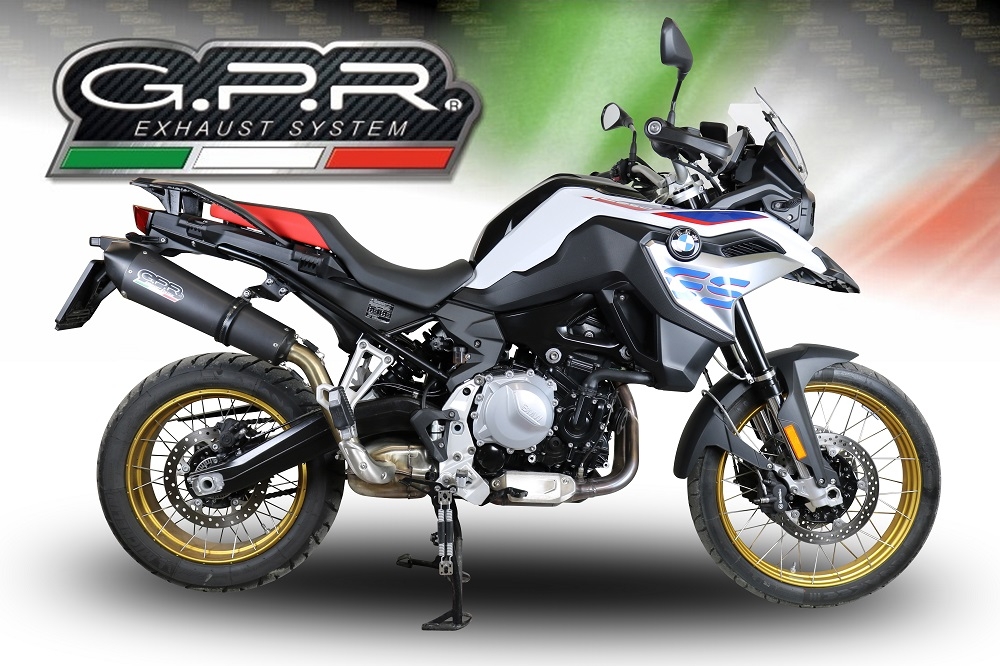 Exhaust compatible with Bmw F 800 Gs 2024-2025, GP Evo4 Black Titanium, Homologated legal slip-on exhaust including removable db killer and link pipe 