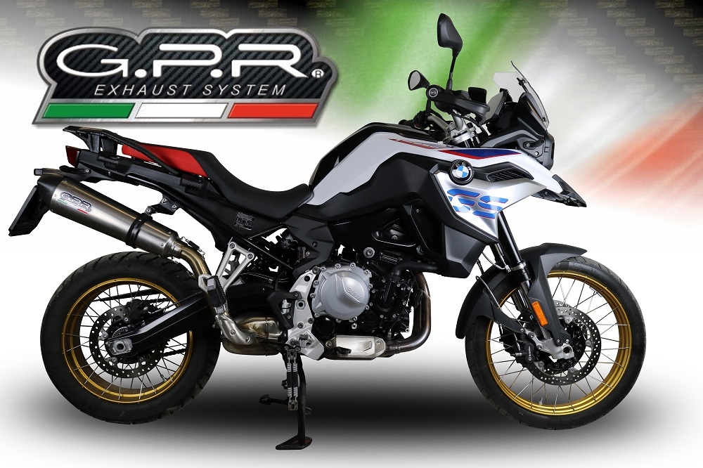 Exhaust compatible with Bmw F 850 Gs -Adventure 2018-2020, GP Evo4 Titanium, Homologated legal slip-on exhaust including removable db killer and link pipe 