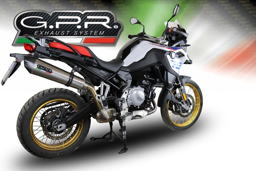 Exhaust compatible with Bmw F 850 Gs -Adventure 2018-2020, GP Evo4 Titanium, Homologated legal slip-on exhaust including removable db killer and link pipe 