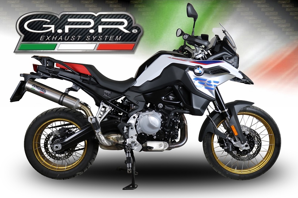 GPR exhaust compatible with  Bmw F 850 Gs -Adventure 2018-2020, M3 Inox , Homologated legal slip-on exhaust including removable db killer and link pipe 