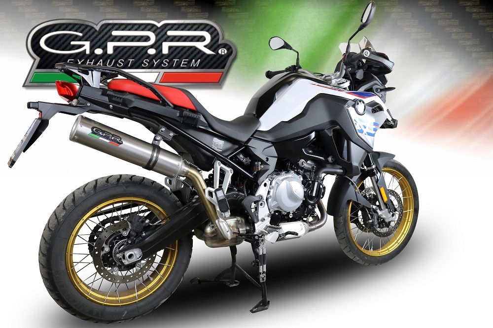 GPR exhaust compatible with  Bmw F 850 Gs -Adventure 2018-2020, M3 Inox , Homologated legal slip-on exhaust including removable db killer and link pipe 