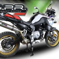 GPR exhaust compatible with  Bmw F 850 Gs -Adventure 2018-2020, M3 Inox , Homologated legal slip-on exhaust including removable db killer and link pipe 