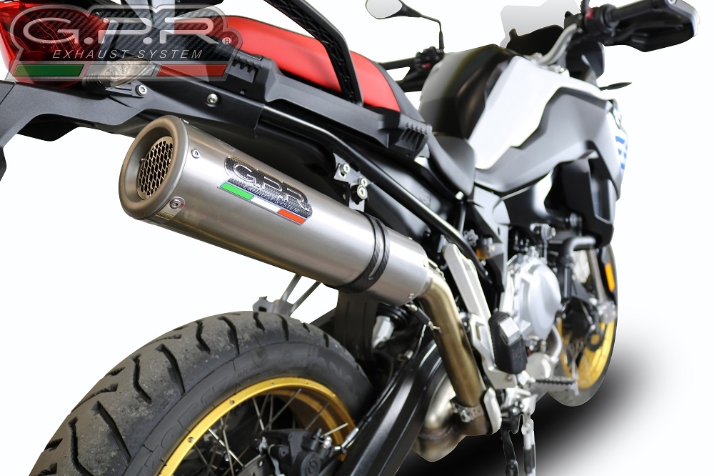 GPR exhaust compatible with  Bmw F 850 Gs -Adventure 2018-2020, M3 Inox , Homologated legal slip-on exhaust including removable db killer and link pipe 