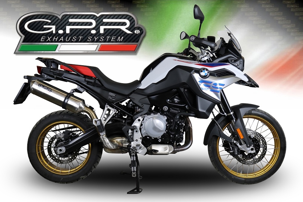 Exhaust compatible with Bmw F 850 Gs -Adventure 2018-2020, Satinox , Homologated legal slip-on exhaust including removable db killer and link pipe 