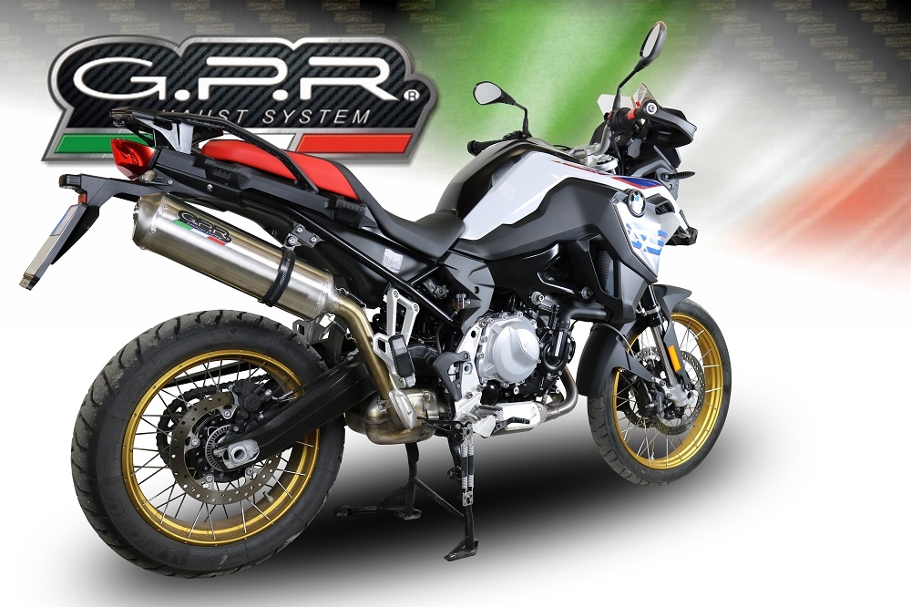 Exhaust compatible with Bmw F 850 Gs -Adventure 2018-2020, Satinox , Homologated legal slip-on exhaust including removable db killer and link pipe 