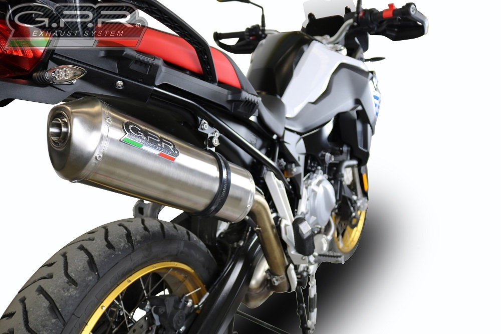 Exhaust compatible with Bmw F 850 Gs -Adventure 2018-2020, Satinox , Homologated legal slip-on exhaust including removable db killer and link pipe 
