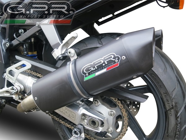 Exhaust compatible with Aprilia Sl -Falco 1000 2000-2004, Furore Nero, Dual Homologated legal slip-on exhaust including removable db killers and link pipes 