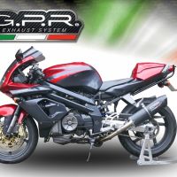 Exhaust compatible with Aprilia Sl -Falco 1000 2000-2004, Furore Nero, Dual Homologated legal slip-on exhaust including removable db killers and link pipes 