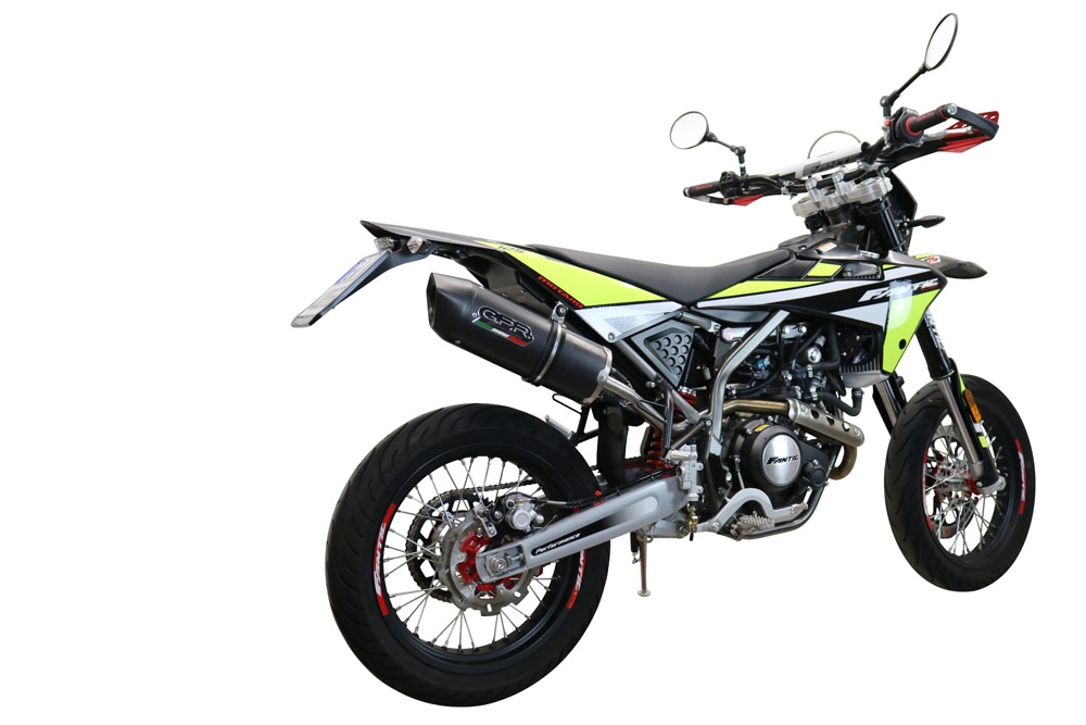 Exhaust compatible with Fantic Motor XEF 125 2021-2023, Furore Evo4 Nero, Homologated legal slip-on exhaust including removable db killer and link pipe 