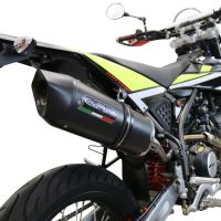 Exhaust compatible with Fantic Motor XEF 125 2021-2023, Furore Evo4 Nero, Homologated legal slip-on exhaust including removable db killer and link pipe 