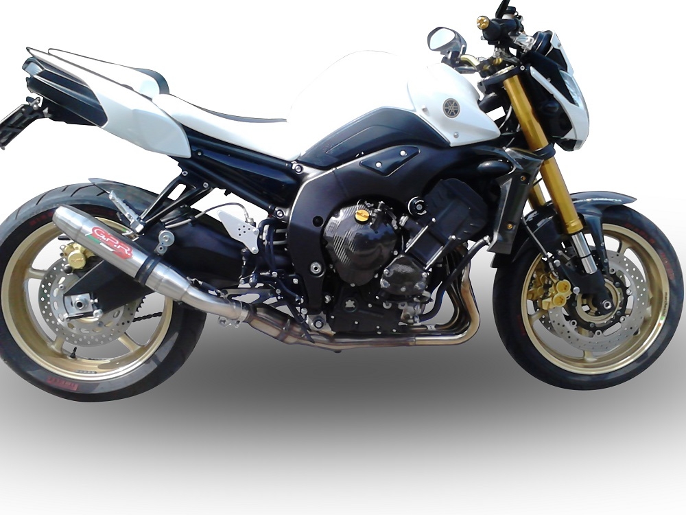 Exhaust compatible with Yamaha Fz 8 2010-2016, Deeptone Inox, Homologated legal slip-on exhaust including removable db killer and link pipe 