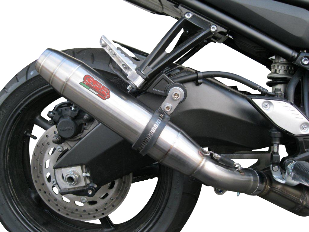 Exhaust compatible with Yamaha Fz 8 2010-2016, Deeptone Inox, Homologated legal slip-on exhaust including removable db killer and link pipe 