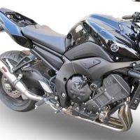 Exhaust compatible with Yamaha Fz 8 2010-2016, Deeptone Inox, Homologated legal slip-on exhaust including removable db killer and link pipe 