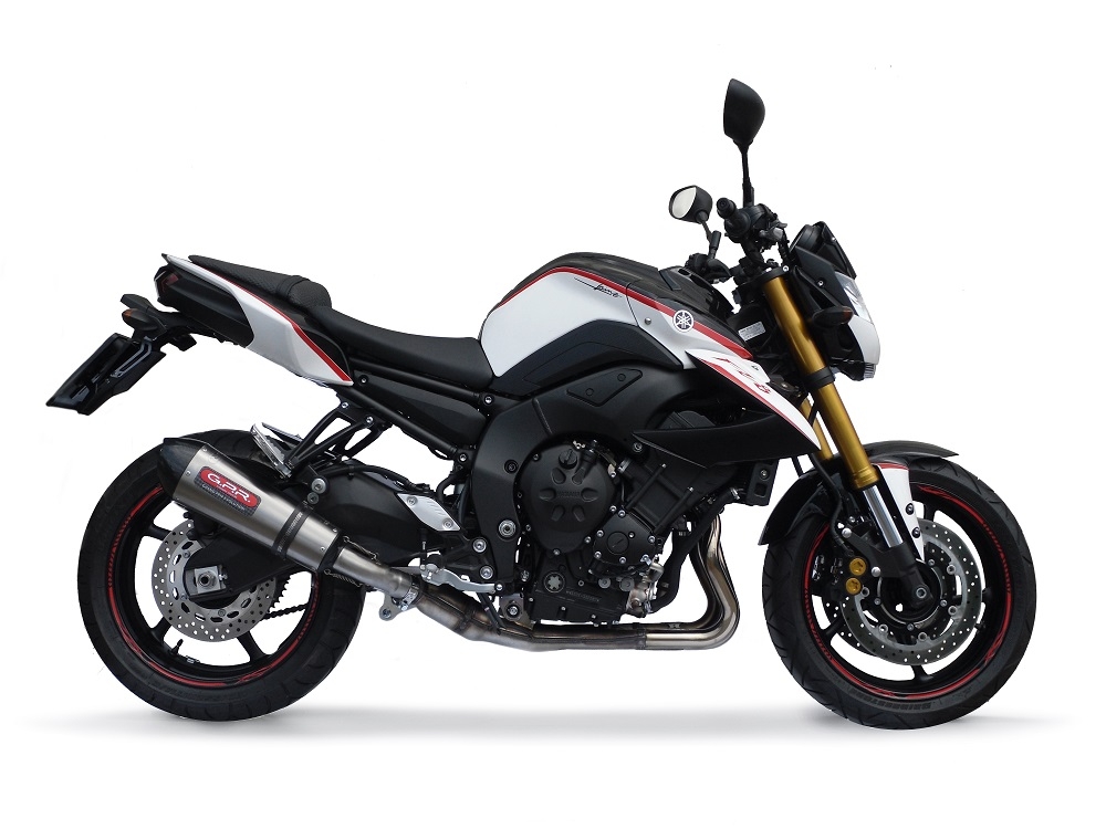 Exhaust compatible with Yamaha Fz 8 2010-2016, Gpe Ann. titanium, Homologated legal slip-on exhaust including removable db killer and link pipe 