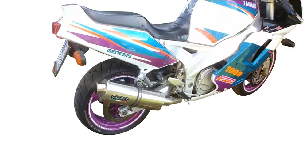 Exhaust compatible with Yamaha Fzr 1000 Ex-Up 1989-1990, Trioval, Homologated legal slip-on exhaust including removable db killer and link pipe 