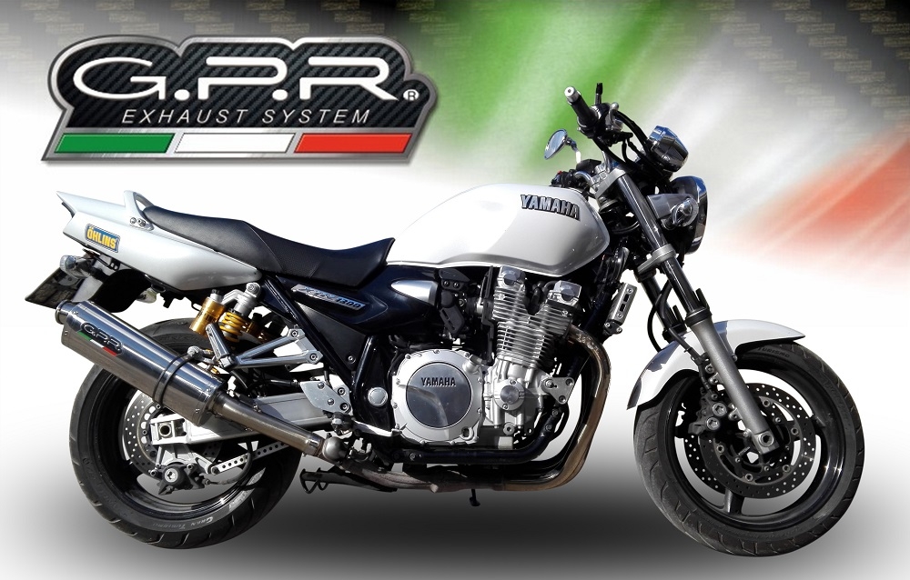 Exhaust compatible with Yamaha Xjr 1300 2007-2017, Trioval, Homologated legal slip-on exhaust including removable db killer and link pipe 