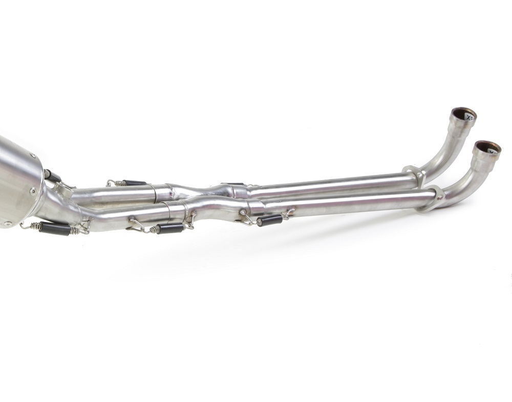 Exhaust compatible with Yamaha T-Max 500 2001-2011, Trioval, Homologated legal full system exhaust, including removable db killer 