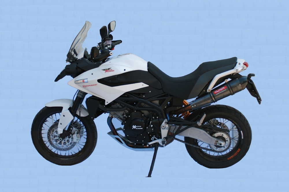 Exhaust compatible with Moto Morini Gran passo 1200 2008-2011, Gpe Ann. Poppy, Homologated legal slip-on exhaust including removable db killer and link pipe 