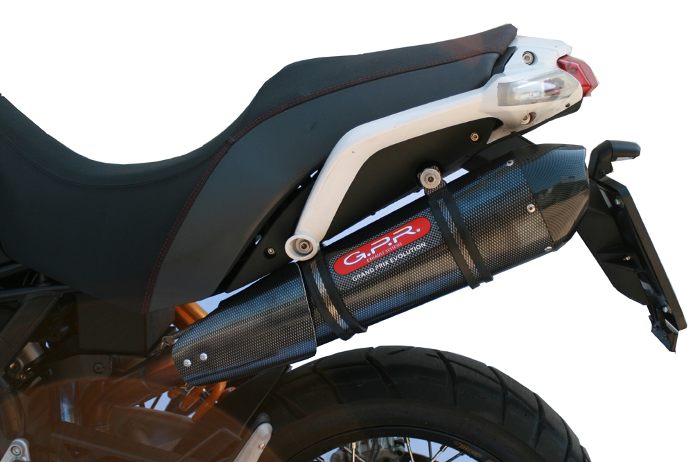 Exhaust compatible with Moto Morini Gran passo 1200 2008-2011, Gpe Ann. Poppy, Homologated legal slip-on exhaust including removable db killer and link pipe 