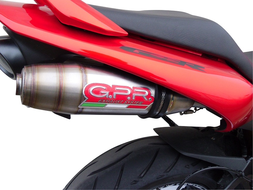 Exhaust compatible with Suzuki Gsr 600 2006-2011, Deeptone Inox, Dual Homologated legal slip-on exhaust including removable db killers and link pipes 
