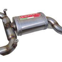 Exhaust compatible with Suzuki Gsr 600 2006-2011, Alluminio Ghost, Homologated legal slip-on exhaust including removable db killer and link pipe 