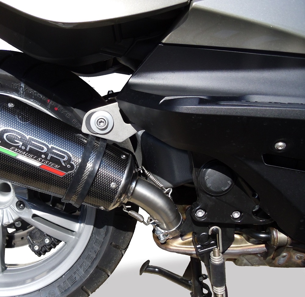 Exhaust compatible with Bmw C 650 Gt 2012-2015, Gpe Ann. Poppy, Homologated legal slip-on exhaust including removable db killer and link pipe 