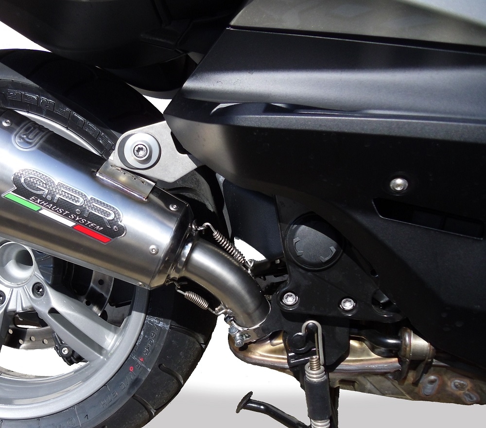 Exhaust compatible with Bmw C 650 Gt 2012-2015, Gpe Ann. titanium, Homologated legal slip-on exhaust including removable db killer and link pipe 