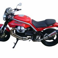 Exhaust compatible with Moto Guzzi Griso 1100 2005-2008, Gpe Ann. titanium, Homologated legal slip-on exhaust including removable db killer and link pipe 