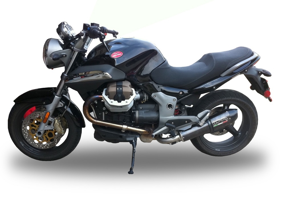 Exhaust compatible with Moto Guzzi Breva 1100 4V 2005-2010, Gpe Ann. Poppy, Homologated legal slip-on exhaust including removable db killer and link pipe 