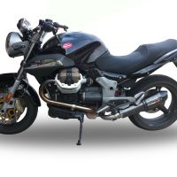 Exhaust compatible with Moto Guzzi Breva 1100 4V 2005-2010, Gpe Ann. Poppy, Homologated legal slip-on exhaust including removable db killer and link pipe 