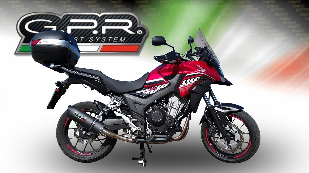 Exhaust compatible with Honda Cb 400 X 2019-2025, Furore Evo4 Nero, Homologated legal slip-on exhaust including removable db killer and link pipe 