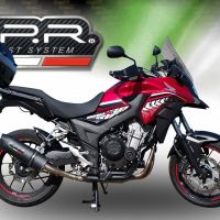 Exhaust compatible with Honda Cb 400 X 2019-2025, Furore Evo4 Nero, Homologated legal slip-on exhaust including removable db killer and link pipe 
