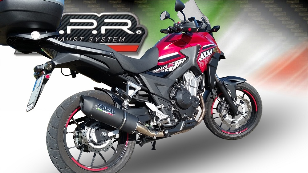 Exhaust compatible with Honda Cb 400 X 2019-2025, Furore Evo4 Nero, Homologated legal slip-on exhaust including removable db killer and link pipe 