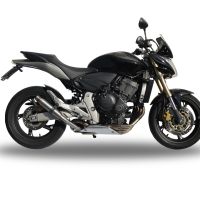 Exhaust compatible with Honda Hornet Cb 600 F 2007-2014, Deeptone Inox, Homologated legal slip-on exhaust including removable db killer and link pipe 